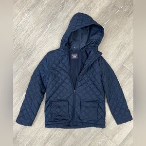 Childrens Place Navy Quilted Hooded Puffer Jacket Girls 10-12